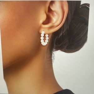 Belpearl 14k Gold & 4-5mm Cultures Pearl Hoop Earrings